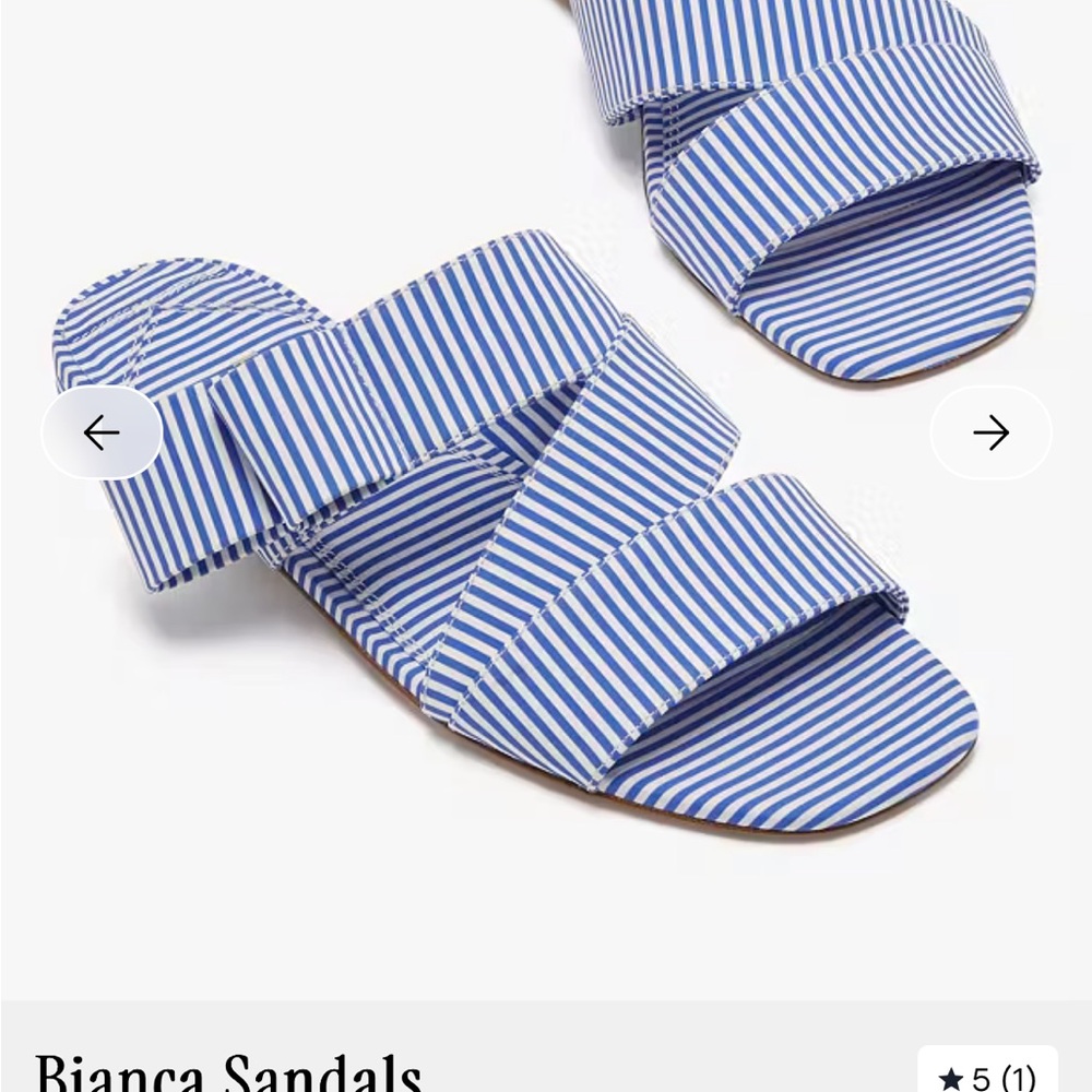 New Kate Spade Bianca sandal Blue & White Striped Wrap Sandals